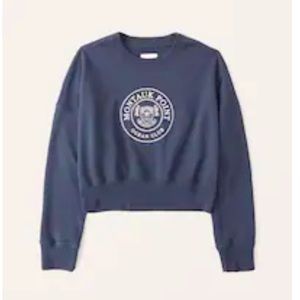 90s Sharkbite Cropped Graphic Crew Sweatshirt - Abercrombie & Fitch